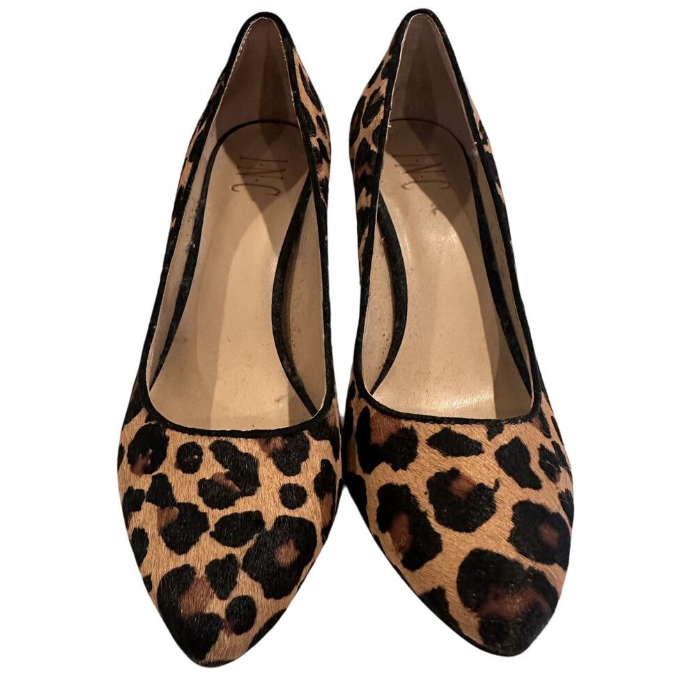 INC International Concepts Lepard Print Calf Fur 3" Heels 7